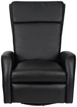 Collection - Rock-R-Round - Leather Eff - Recliner Chair - Black